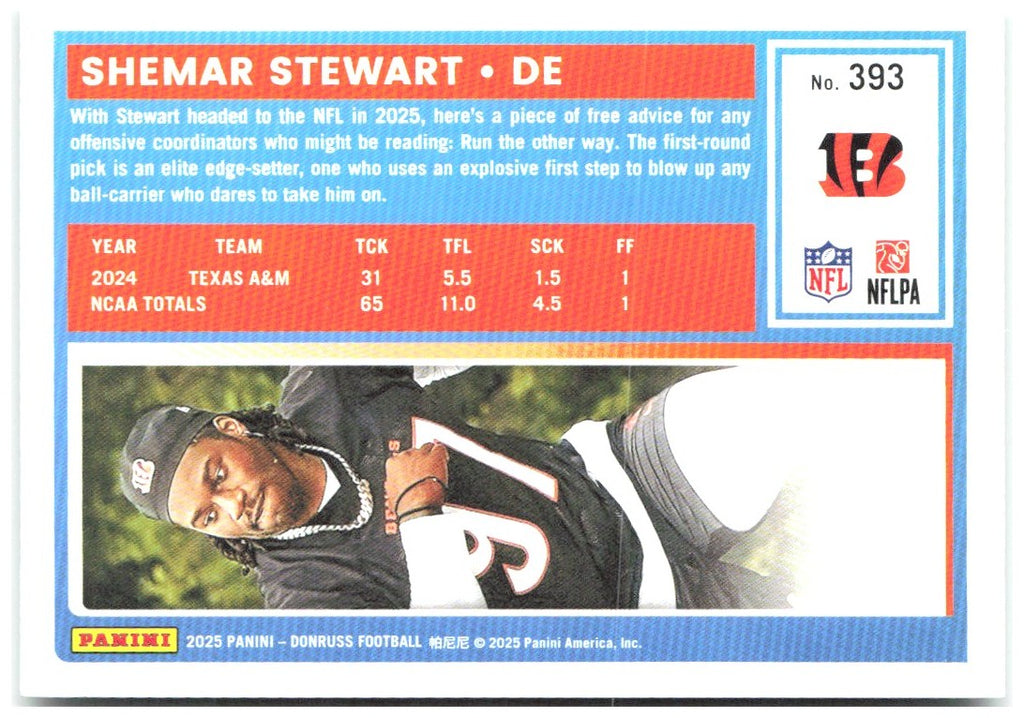 Shemar Stewart Donruss - Press Proofs Green 393 2025 Cincinnati Bengals