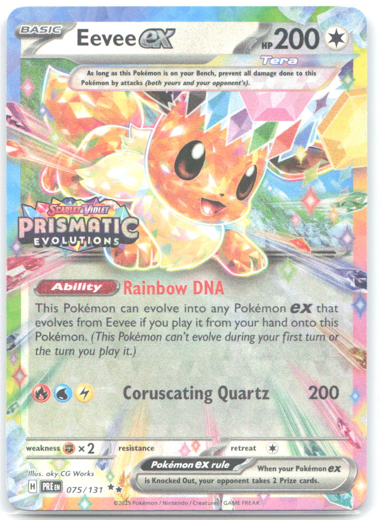 Eevee ex Prismatic Evolutions Stamp Holo Promo 075/131 NM aky CG Works