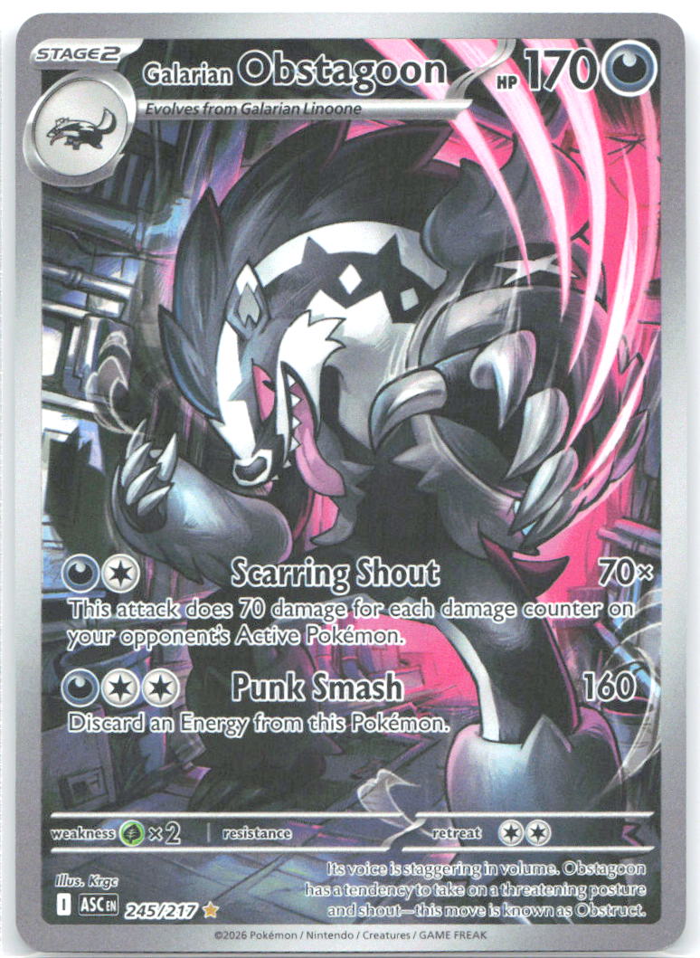 Galarian Obstagoon 245 217 Holo Illustration Rare ME: Ascended Heroes 245/217 NM Dsuke