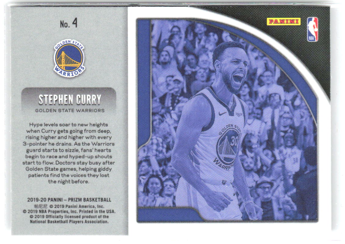 Stephen Curry Panini Prizm - Get Hyped! 4 2019-20 Golden State Warriors