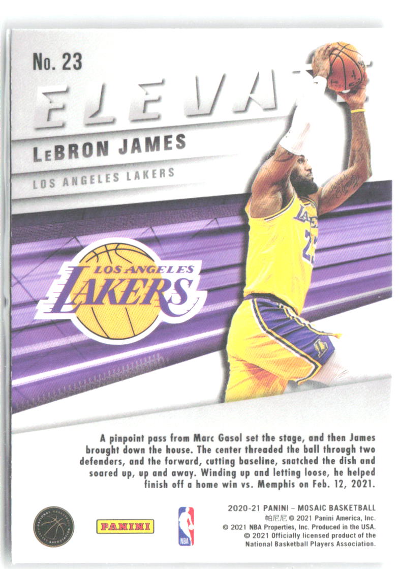LeBron James Panini Mosaic - Elevate 23 2020-21 Los Angeles Lakers