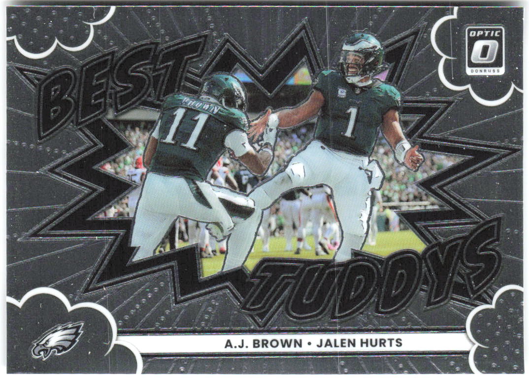 A.J. Brown/Jalen Hurts Donruss Optic - Best Tuddys 2 2025 Philadelphia Eagles