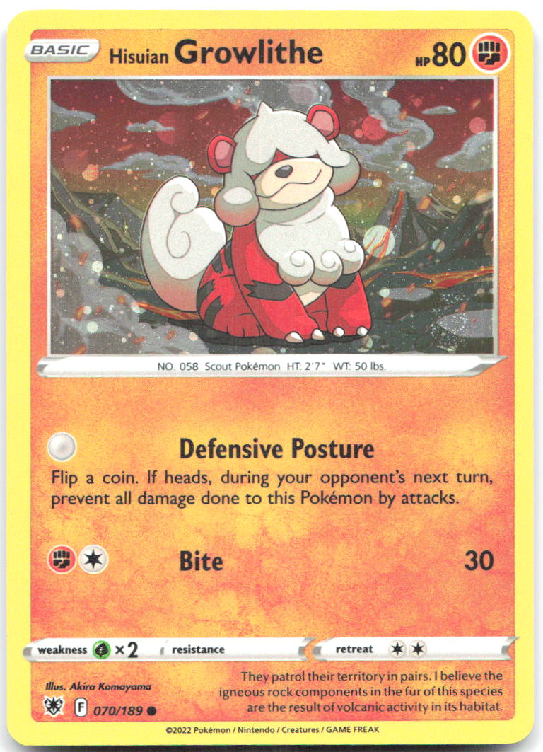 Hisuian Growlithe 070/189 Cosmos Holo Promo 070/189 NM Akira Komayama