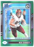 Ben Sinnott Donruss Optic - Green Hyper 207 2024 Washington Commanders