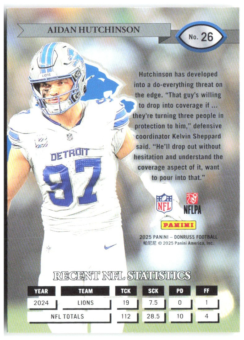 Aidan Hutchinson Donruss - Retro 1995 26 2025 Detroit Lions