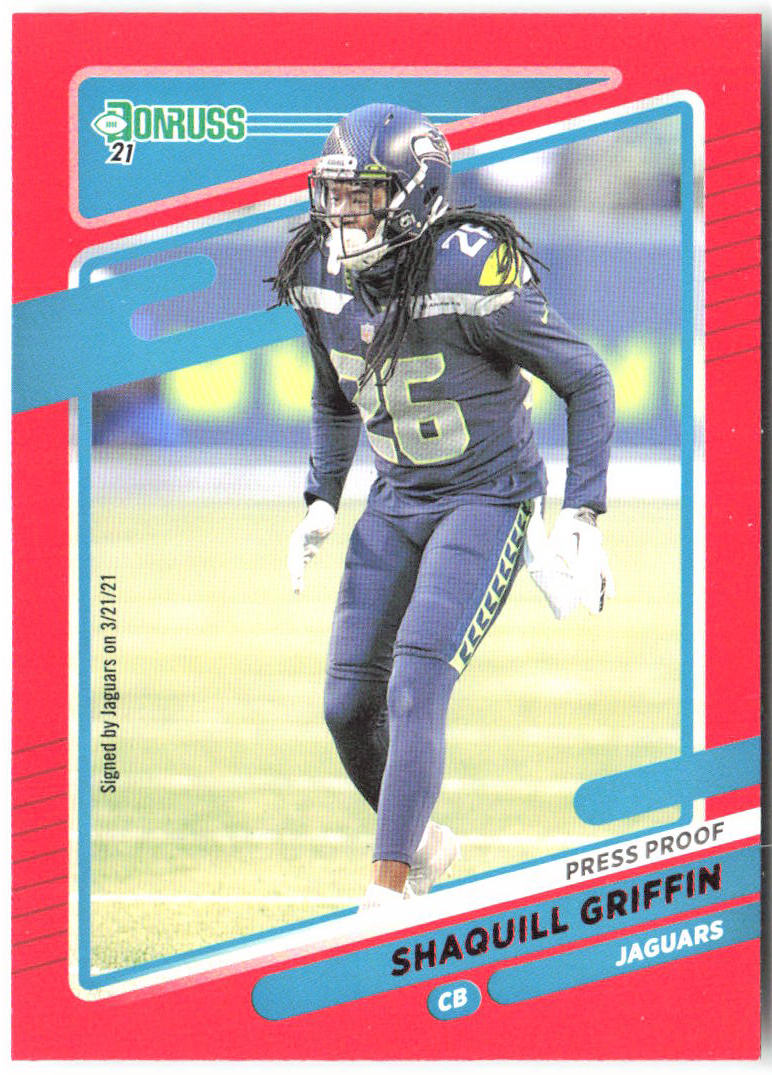 Shaquill Griffin Donruss - Press Proof Red 35 2021 Jacksonville Jaguars