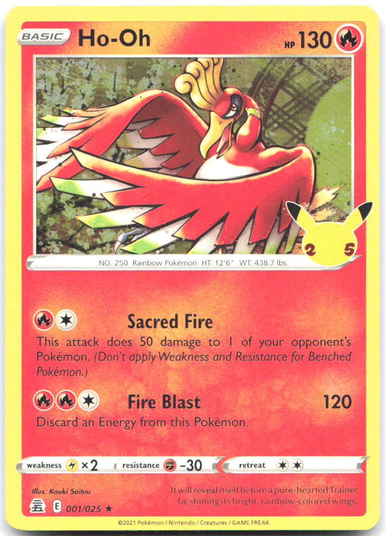 Ho Oh Holo Rare Celebrations 001/025 NM Kouki Saitou