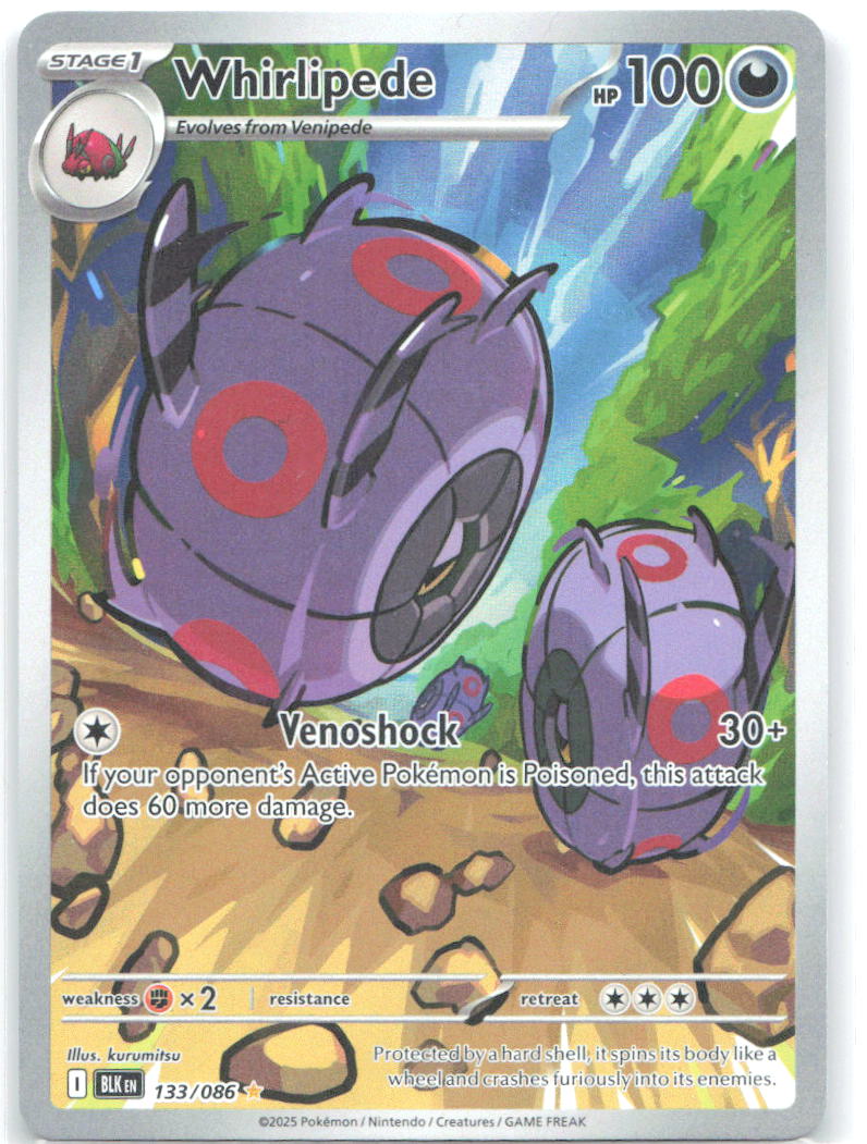 Whirlipede Holo Illustration Rare SV: Black Bolt 133/086 NM kurumitsu