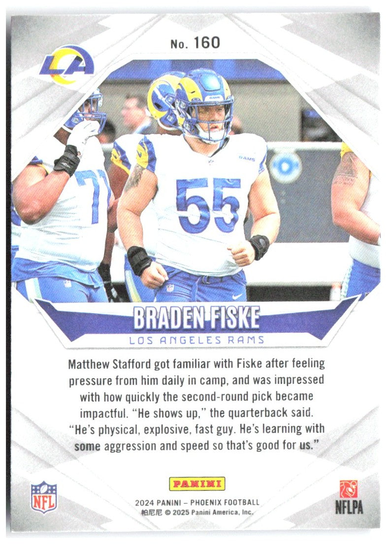 Braden Fiske Panini Phoenix - Purple 160 2024 Los Angeles Rams