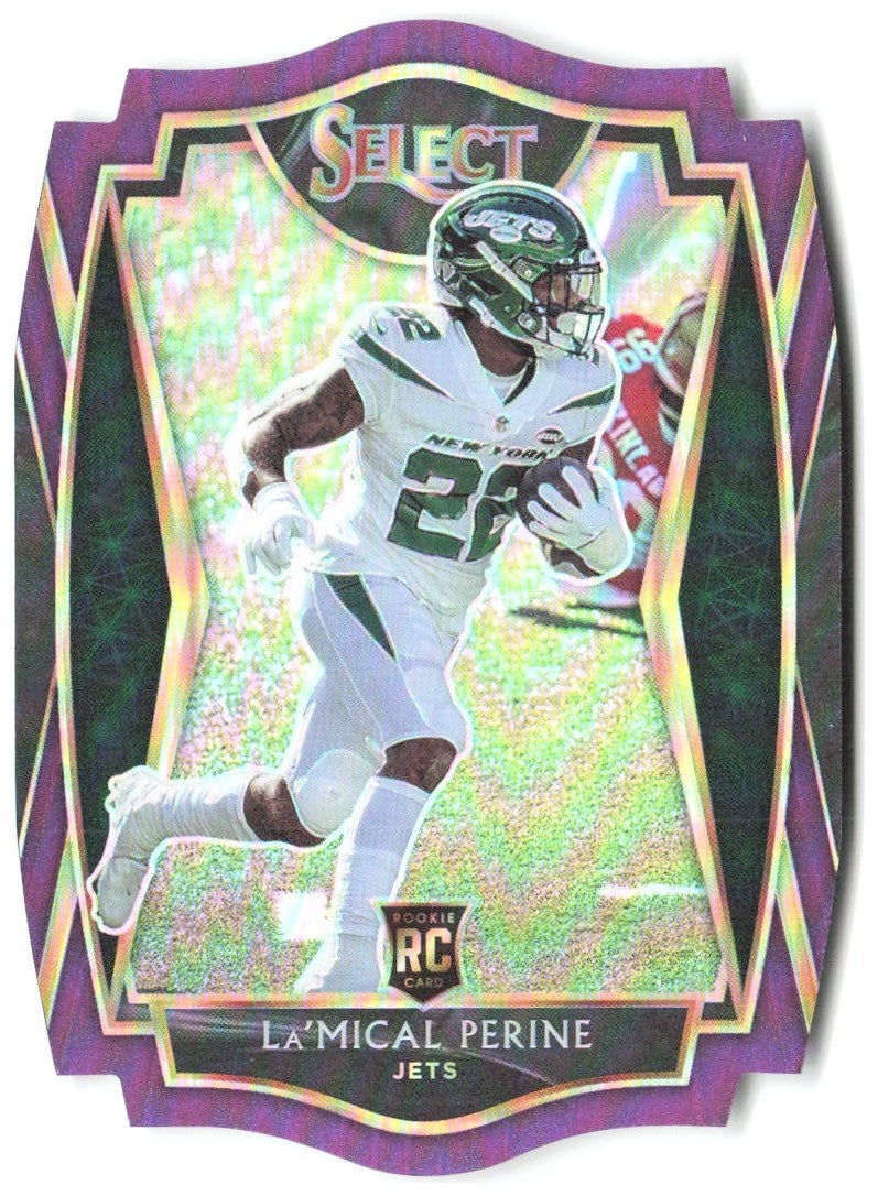 La'Mical Perine Panini Select - Purple Prizm Die Cut 180 2020 New York Jets