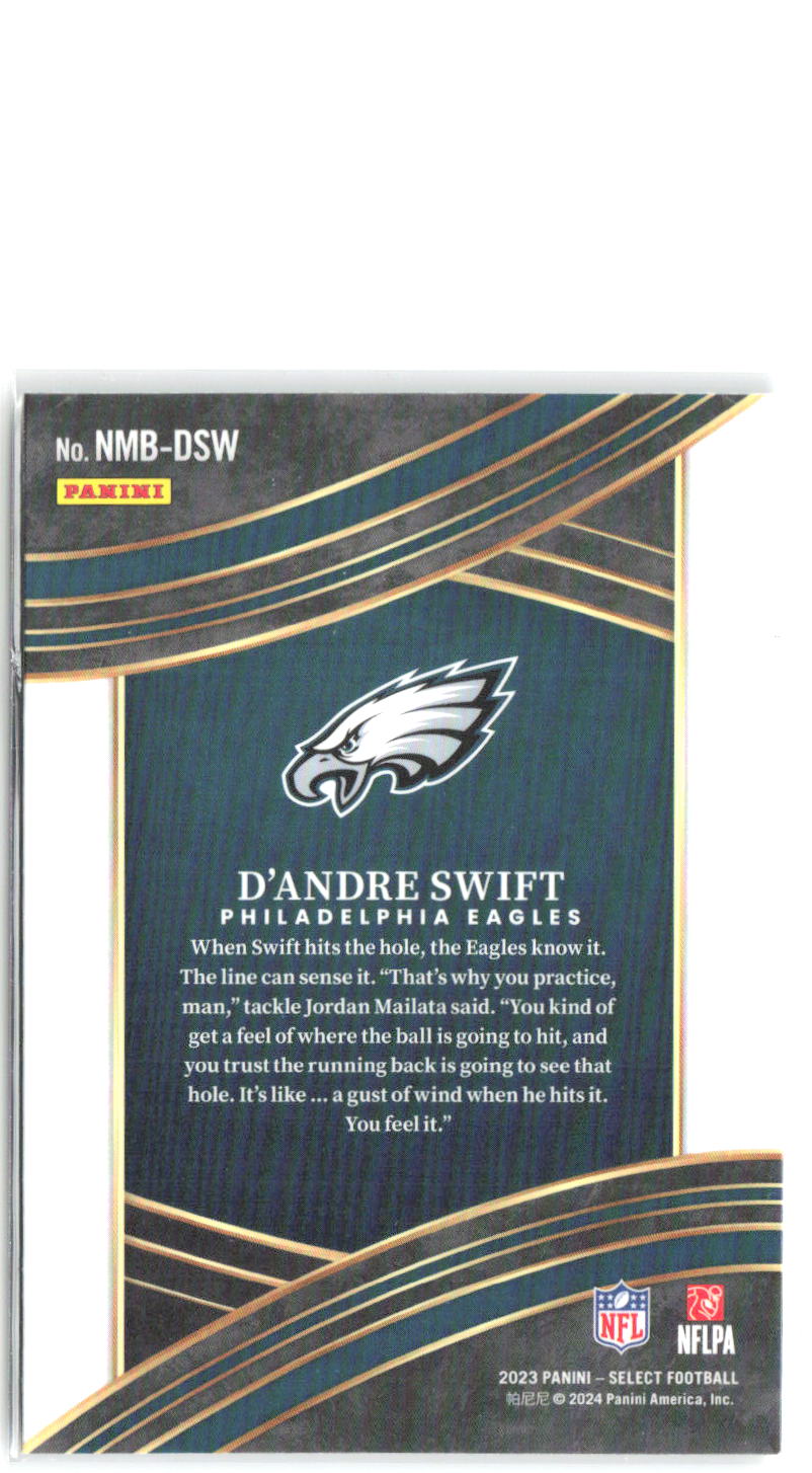 D'Andre Swift Panini Select - Numbers NMB-DSW 2023 Philadelphia Eagles