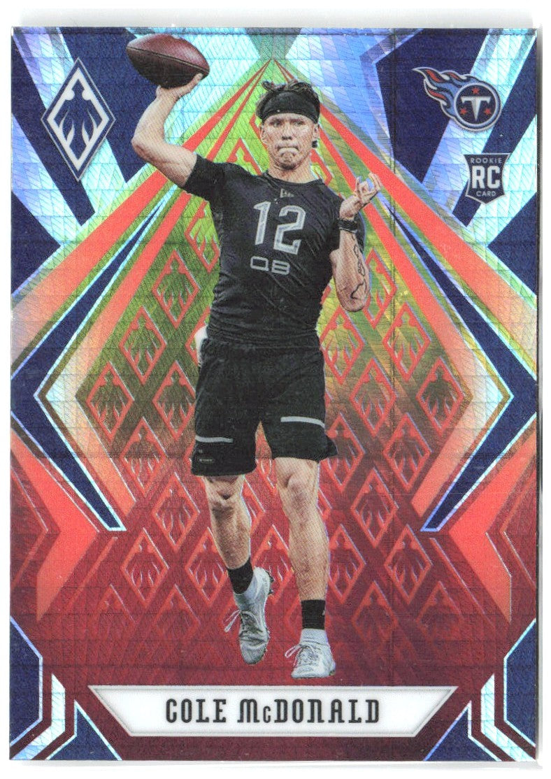 Cole McDonald Panini Phoenix - Fire Burst 186 2020 Tennessee Titans