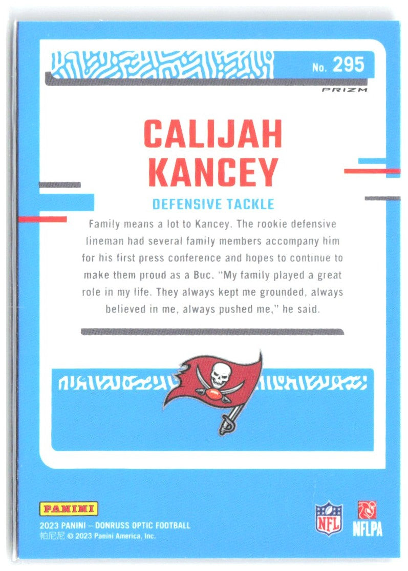 Calijah Kancey Donruss Optic - Purple Shock 295 2023 Tampa Bay Buccaneers