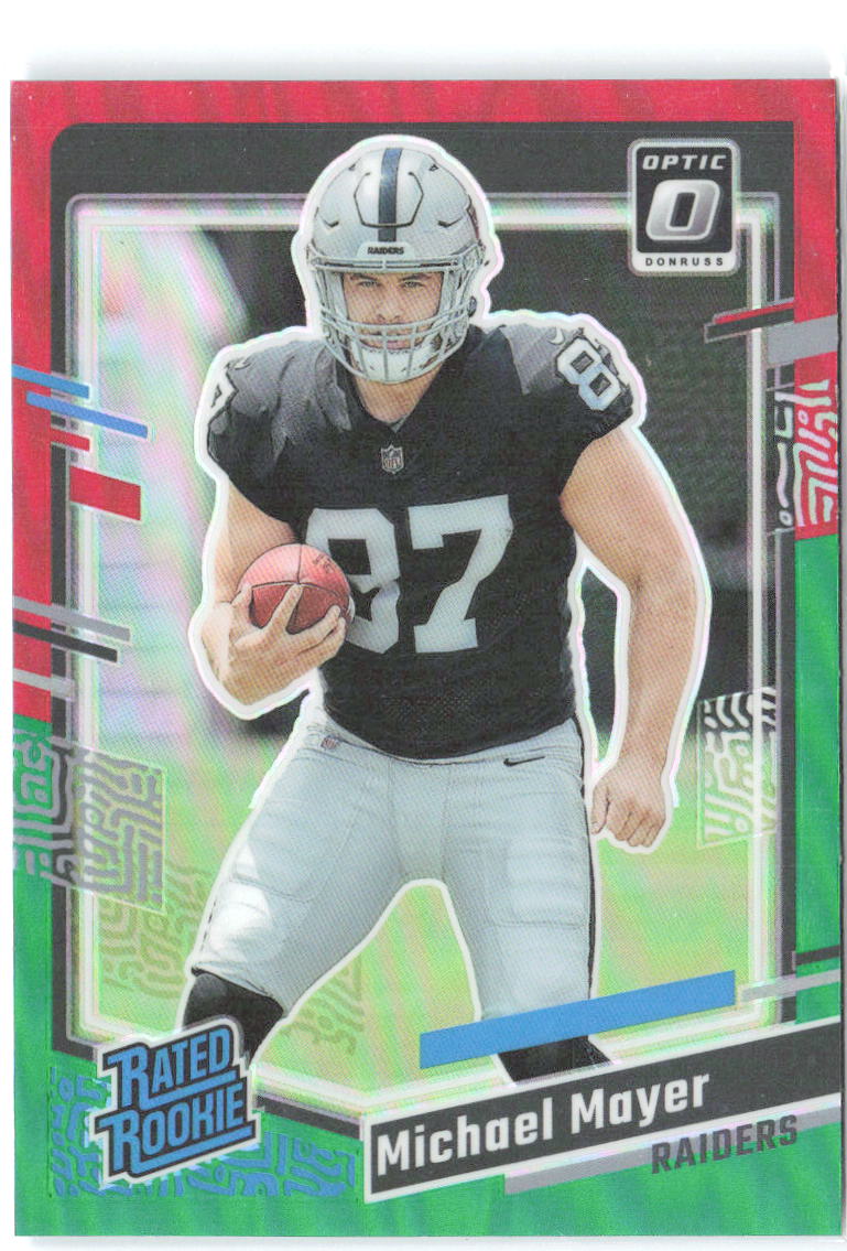 Michael Mayer Donruss - Optic Rated Rookie Red & Green Prizm 361 2023 Raiders