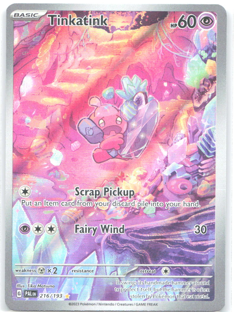 Tinkatink Holo Illustration Rare SV02: Paldea Evolved 216/193 NM Tika Matsuno