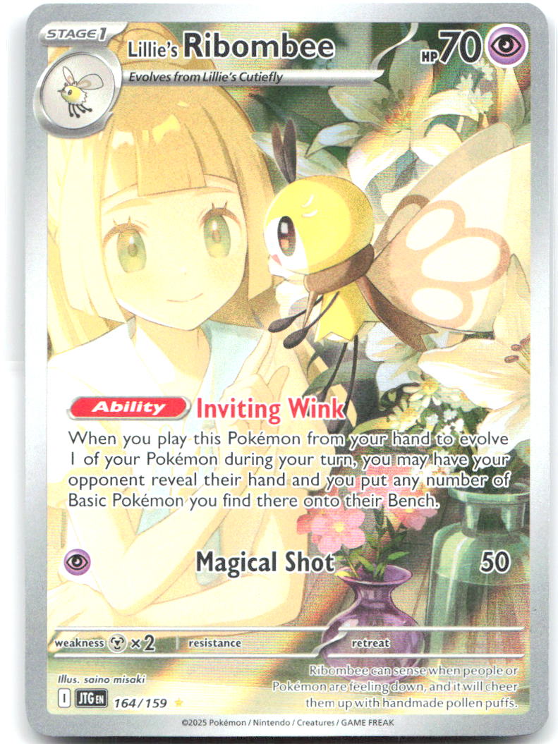 Lillie's Ribombee Holo Illustration Rare SV09: Journey Together 164/159 NM