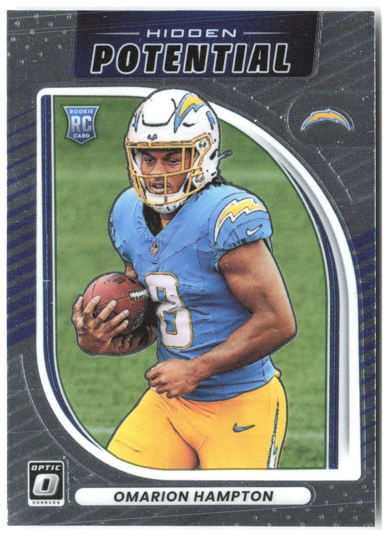 Omarion Hampton Donruss Optic - Hidden Potential 9 2025 Los Angeles Chargers