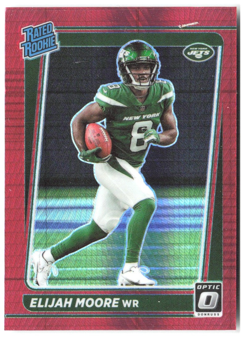 Elijah Moore Donruss Optic - Red Hyper 216 2021 New York Jets