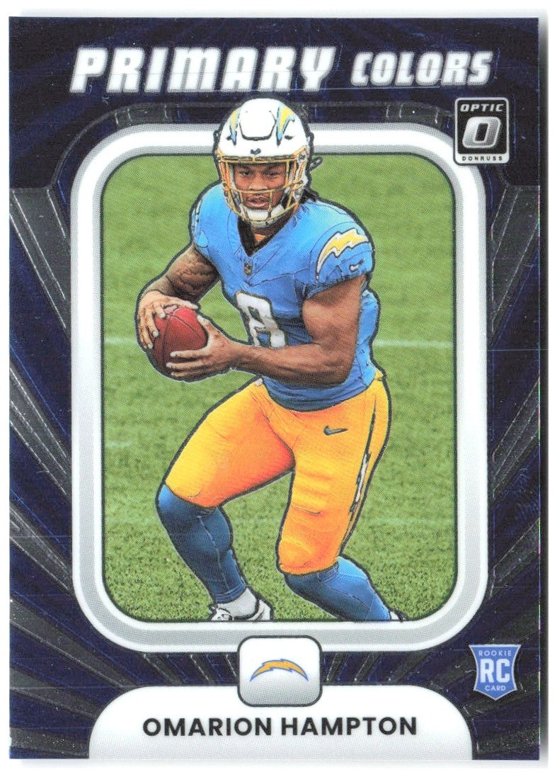 Omarion Hampton Donruss Optic Rookie Primary Colors 8 2025 Los Angeles Chargers