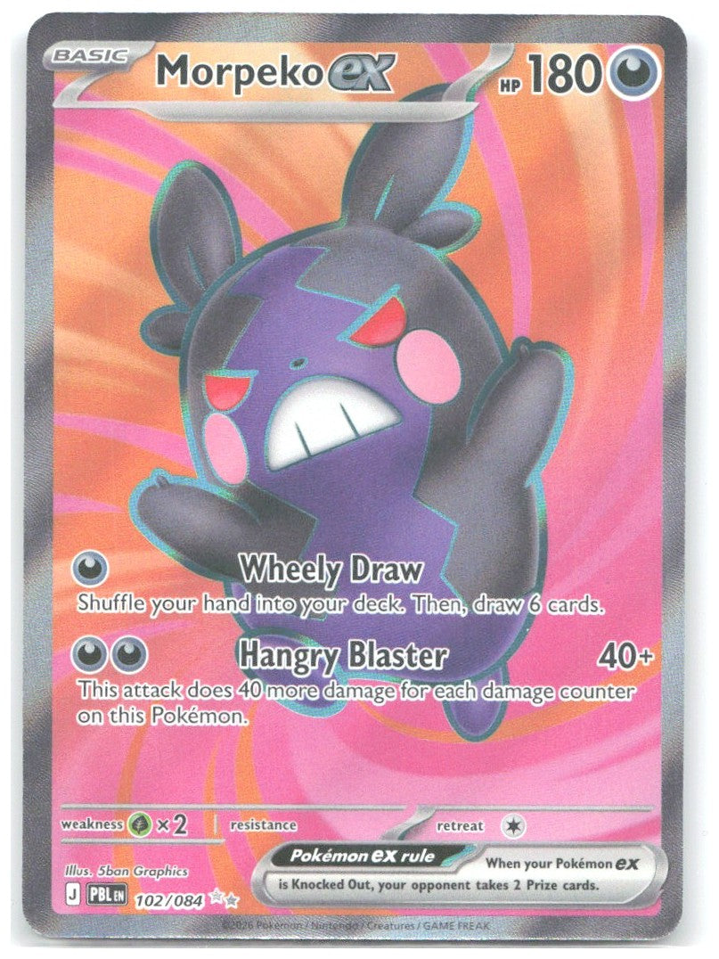 Morpeko ex Holo Ultra Rare ME05 Pitch Black 102/084 NM 5ban Graphics
