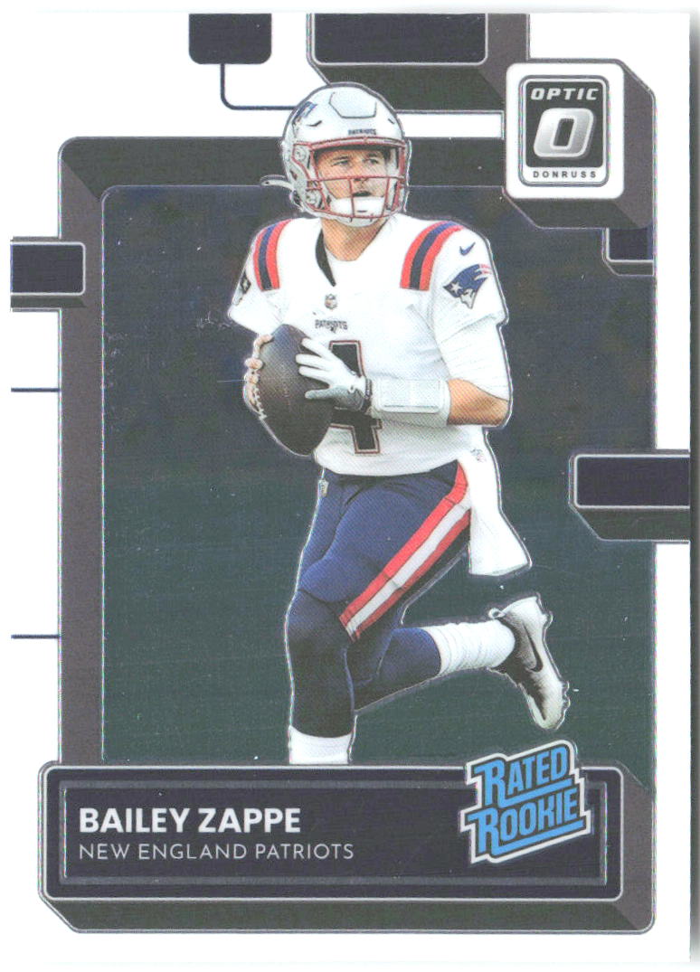 Bailey Zappe Donruss Optic 229 2022 New England Patriots RC