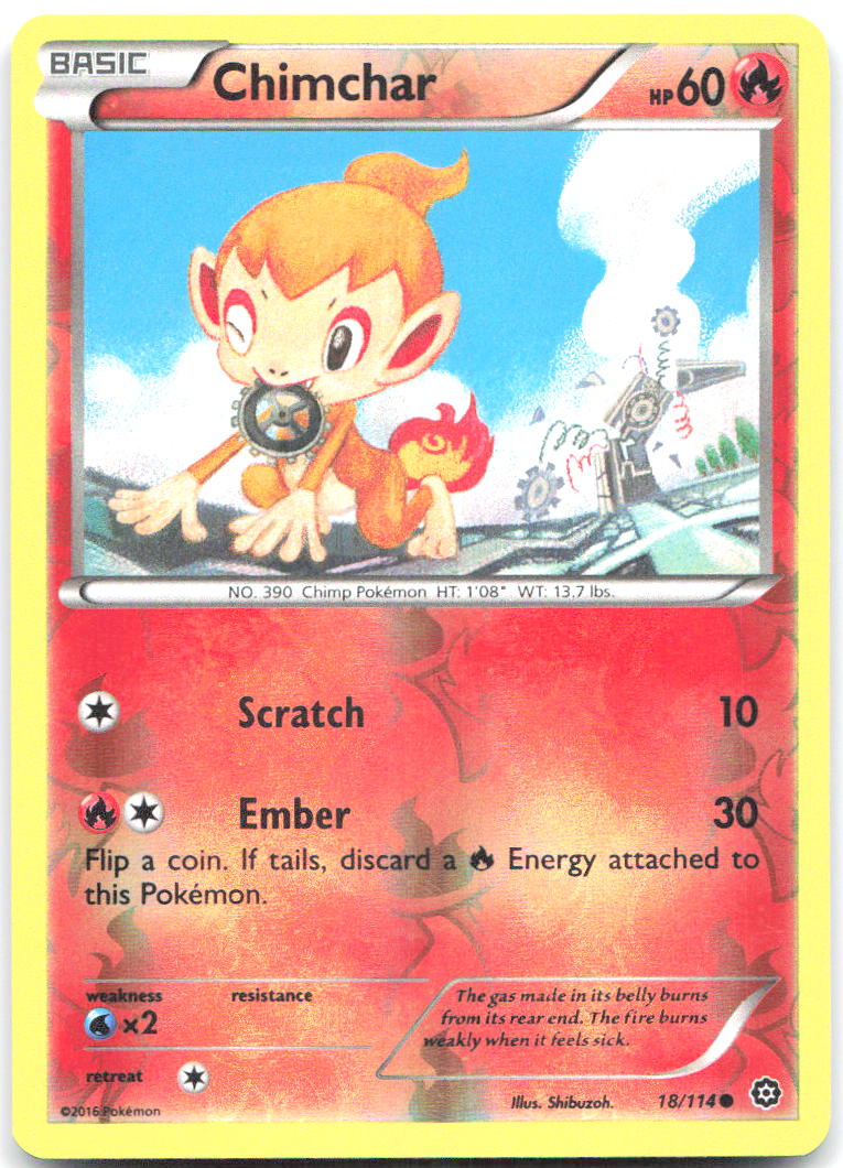 Chimchar Reverse Holo Common XY Steam Siege 18/114 NM Shibuzoh
