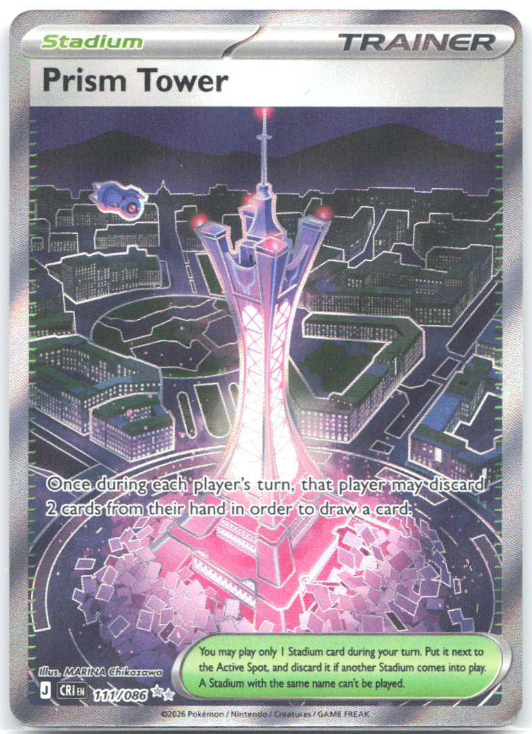 Prism Tower Holo Ultra Rare ME04: Chaos Rising 111/086 NM MARINA Chikazawa