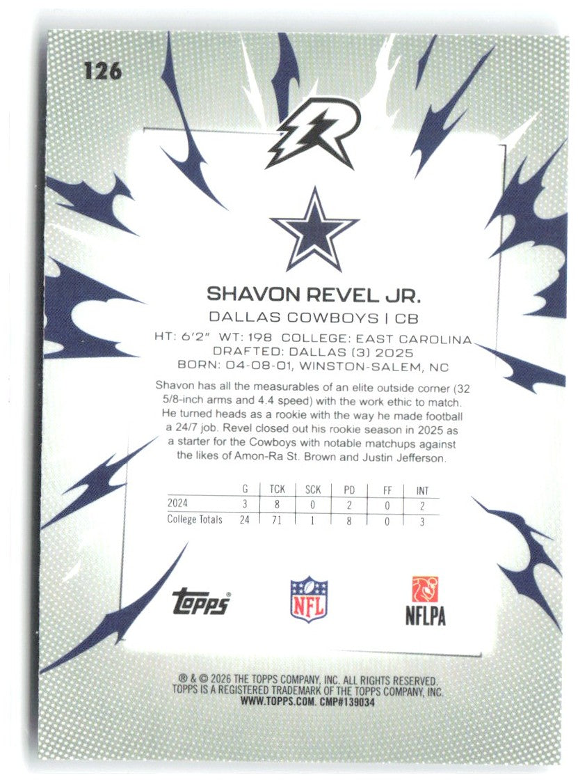 Shavon Revel Jr. Topps Resurgence 126 2025 Dallas Cowboys RC