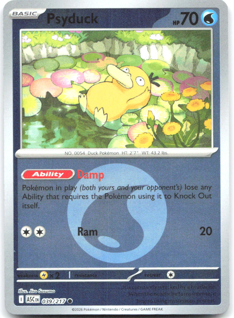 Psyduck Energy Symbol Pattern Reverse Holo ME Ascended Heroes 039/217 NM REND