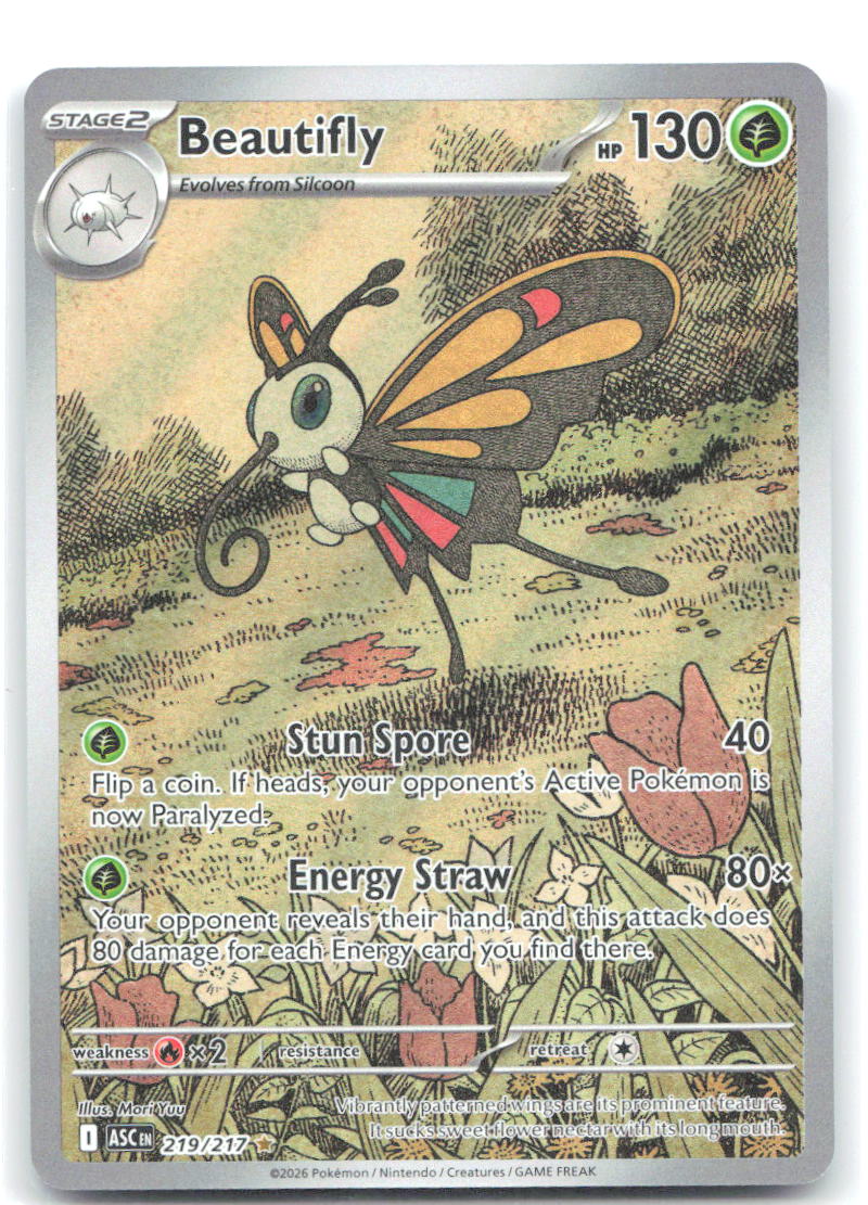 Beautifly Holo Illustration Rare ME: Ascended Heroes 219/217 NM Mori Yuu