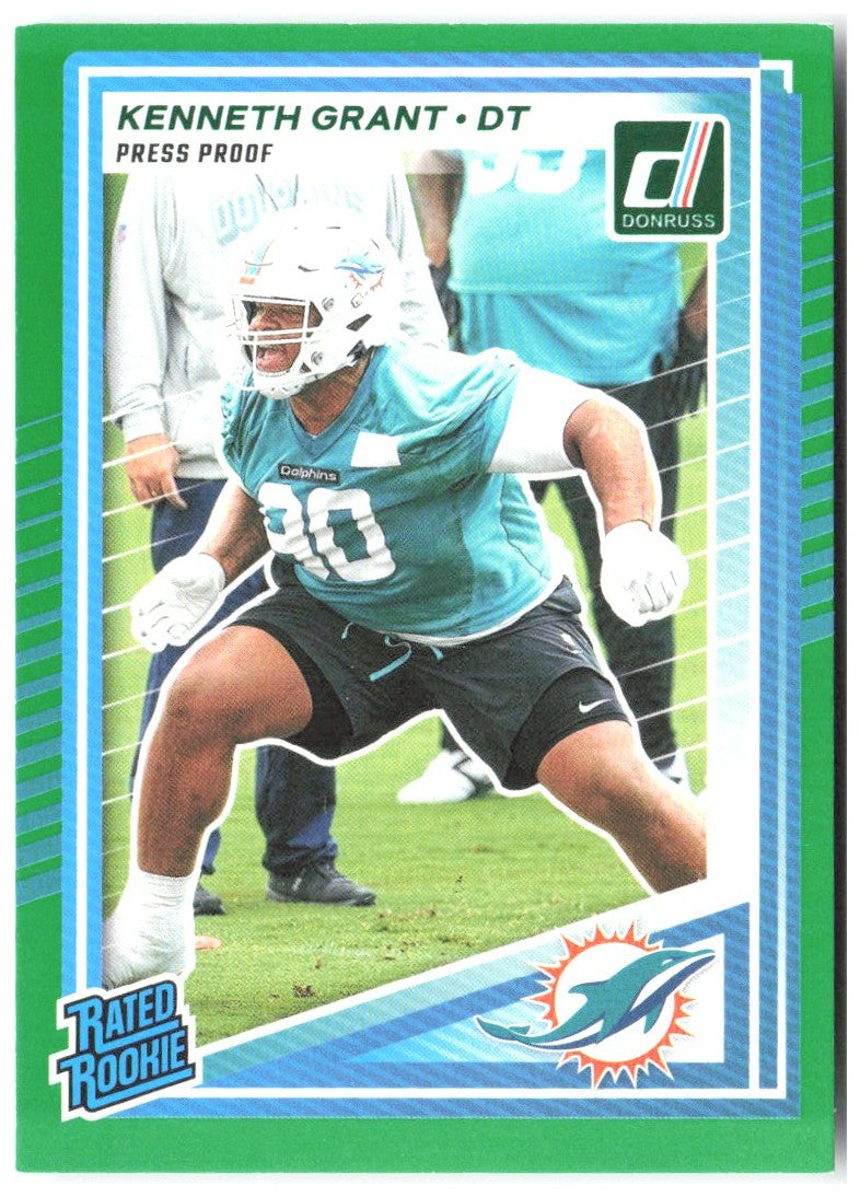 Kenneth Grant Donruss - Press Proofs Green 370 2025 Miami Dolphins