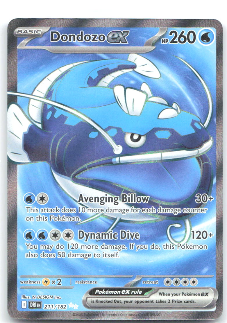Dondozo ex Holo Ultra Rare SV10: Destined Rivals 211/182 NM 5ban Graphics