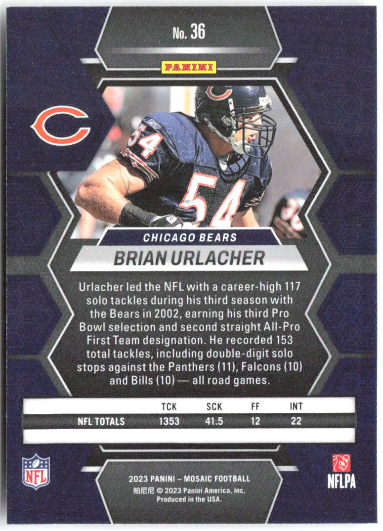 Brian Urlacher Panini Mosaic 36 2023 Chicago Bears