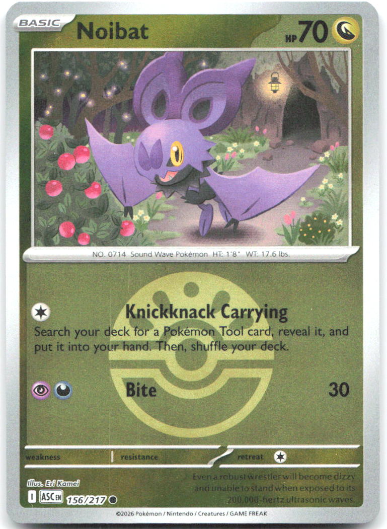Noibat Friend Ball Reverse Holo Common ME Ascended Heroes 156/217 NM Eri Kamei