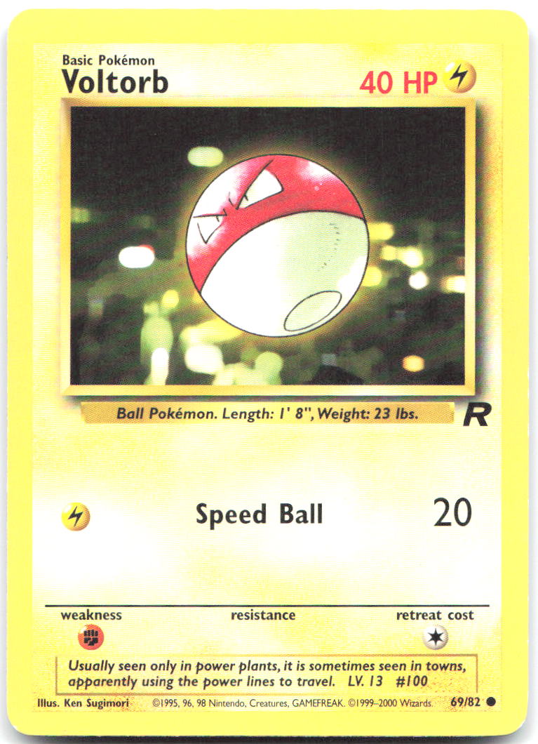 Voltorb Unlimited Common Team Rocket 69/82 LP Ken Sugimori