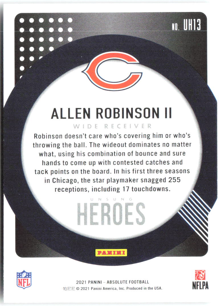 Allen Robinson II Panini Absolute - Unsung Heroes UH13 2021 Chicago Bears