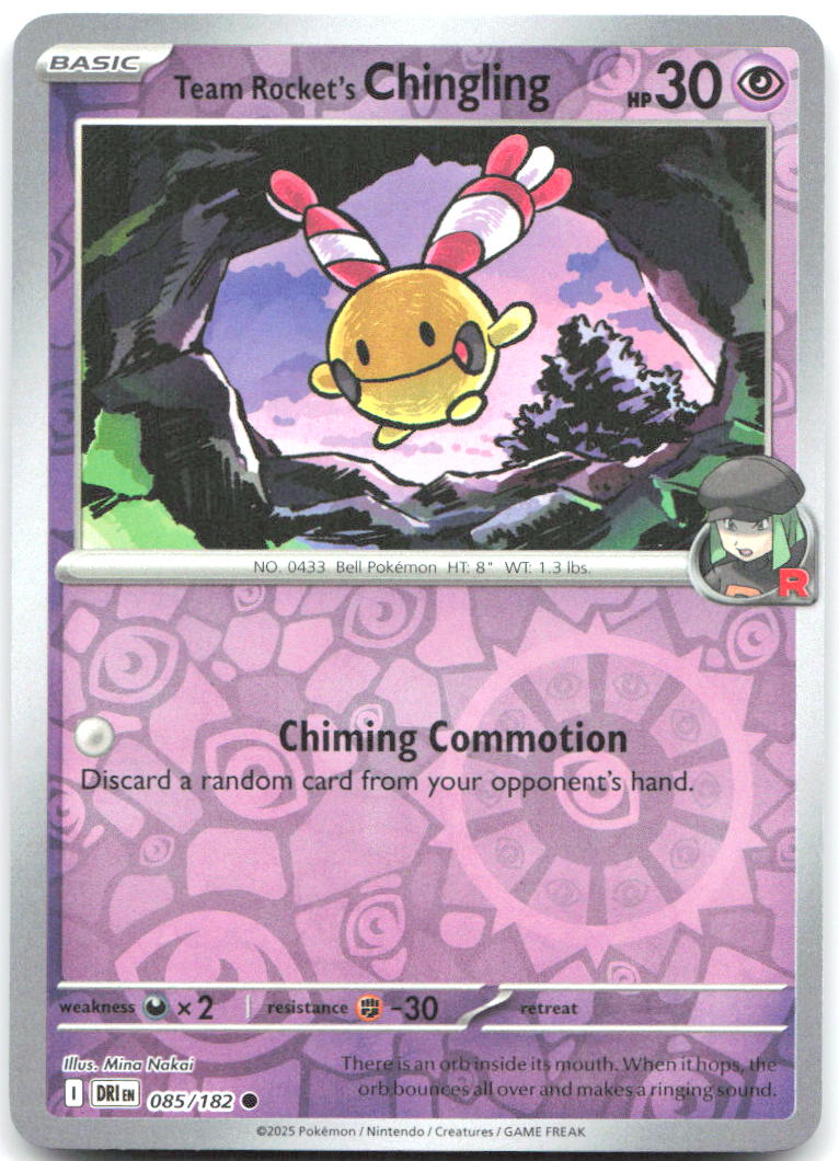 Team Rocket's Chingling Reverse Holo Common SV10: Destined Rivals 085/182 NM DOM