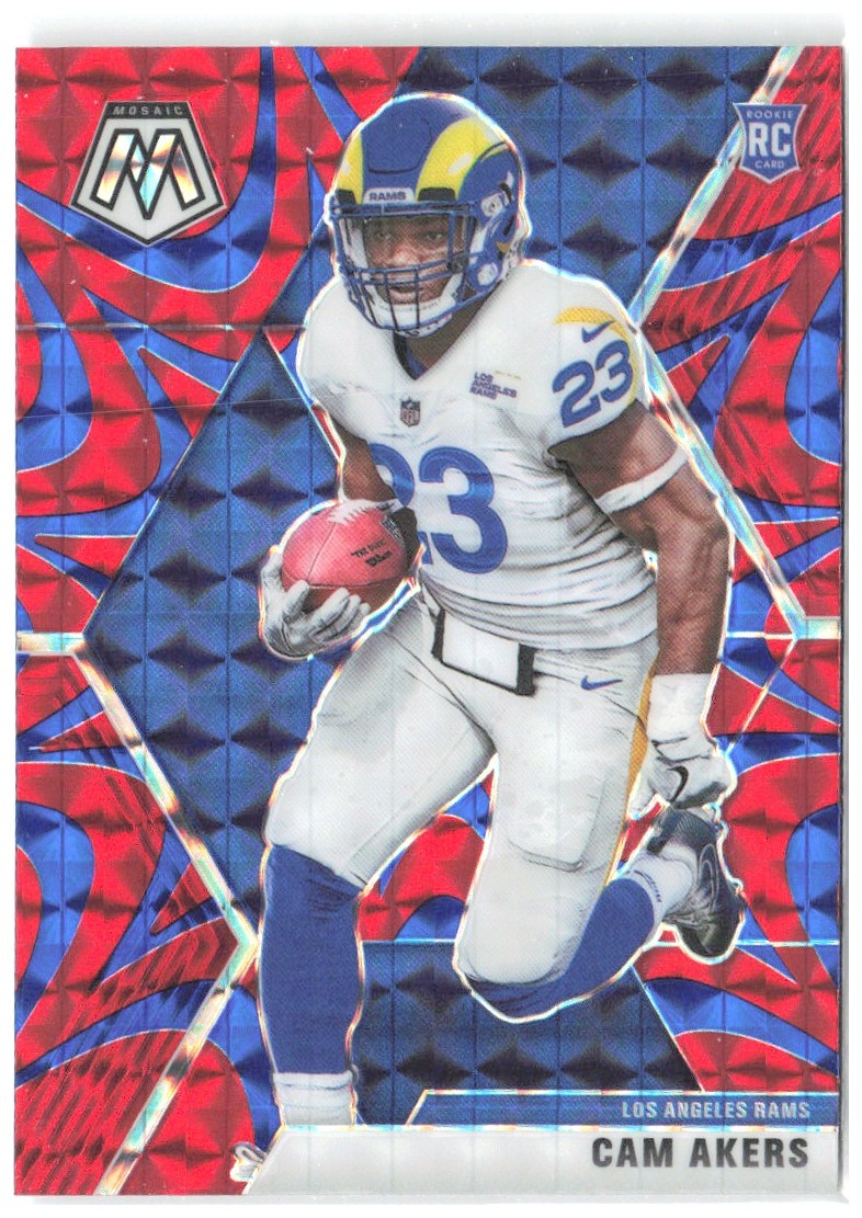 Cam Akers Panini Mosaic - Prizm Reactive Blue 221 2020 Los Angeles Rams