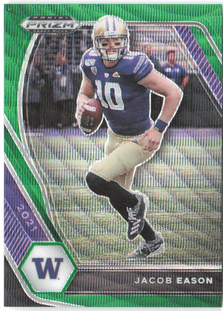 Jacob Eason Panini Prizm Draft Picks - Green Wave 34 2021 Washington Huskies