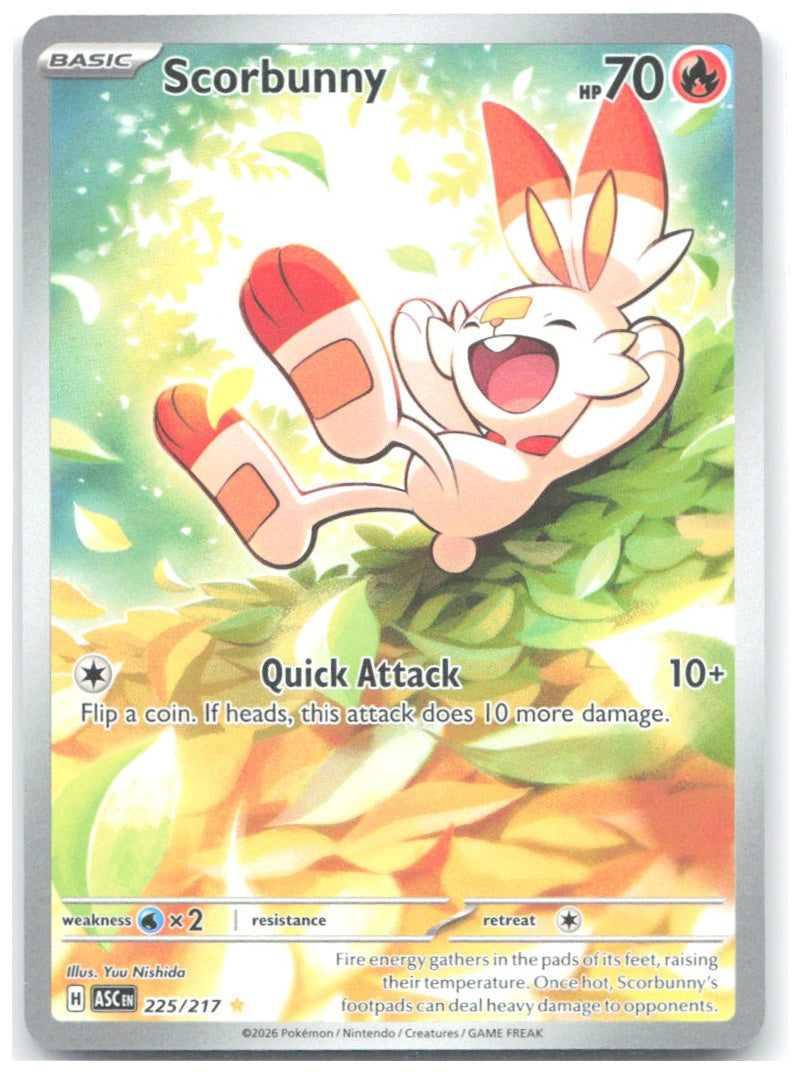 Scorbunny Holo Illustration Rare ME Ascended Heroes 225/217 NM Yuu Nishida