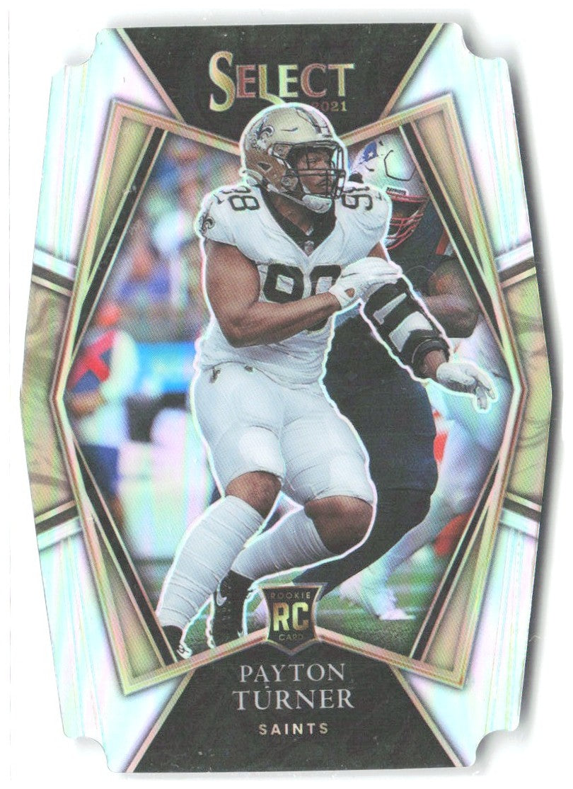 Payton Turner Panini Select - Silver Prizm Die Cut 188 2021 New Orleans Saints