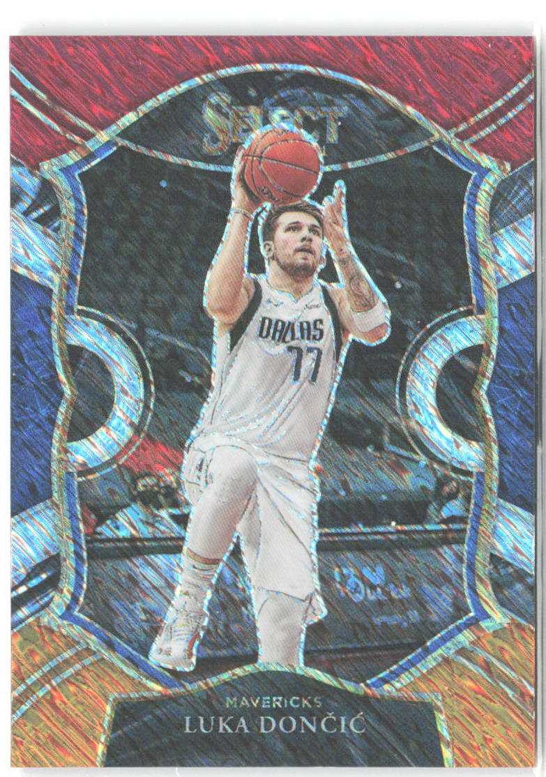 Luka Doncic Panini Select - Red White Orange Shimmer 15 2020-21 Dallas Mavericks