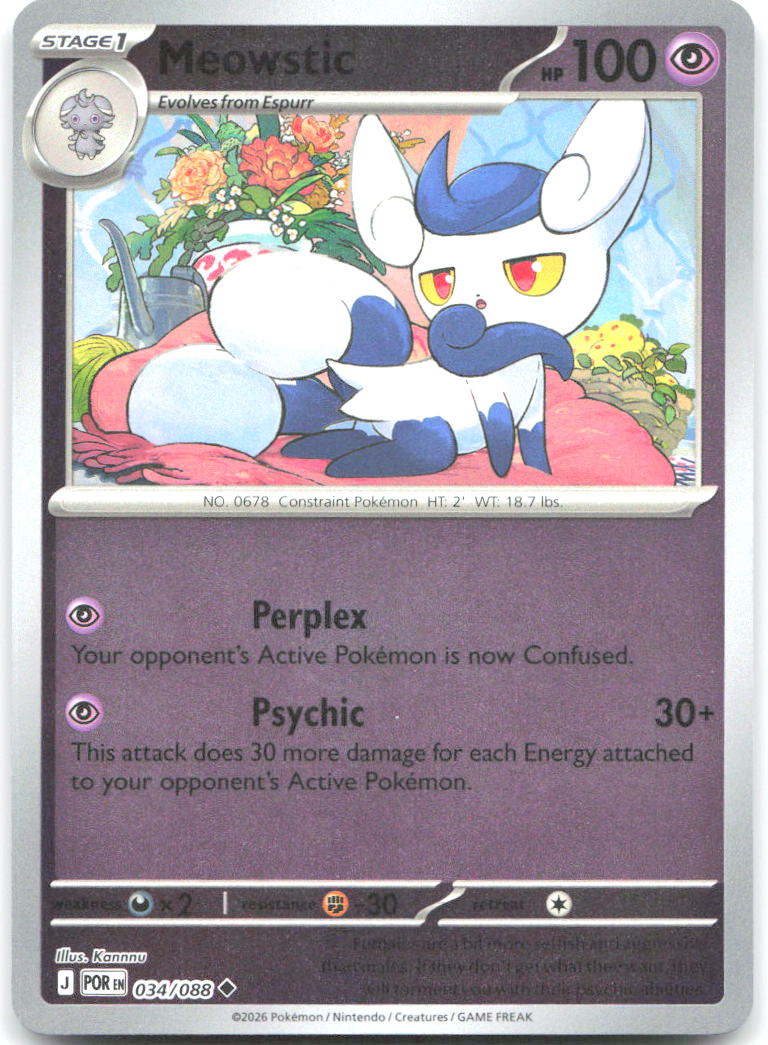 Meowstic Reverse Holo Uncommon ME03 Perfect Order 034/088 NM Kannnu