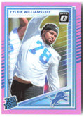 Tyleik Williams Donruss Optic Rated Rookies Preview Pink 360 2025 Detroit Lions