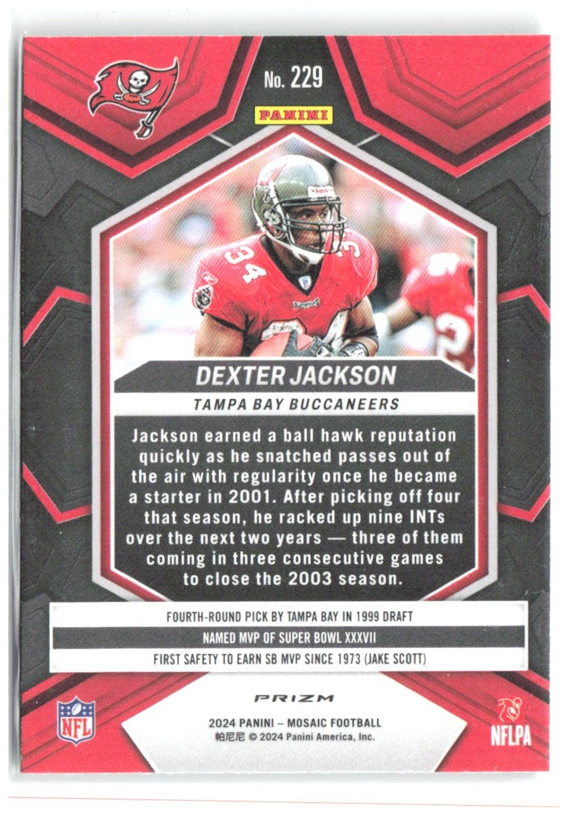 Dexter Jackson Panini Mosaic - Mosaic Green 229 2024 Tampa Bay Buccaneers
