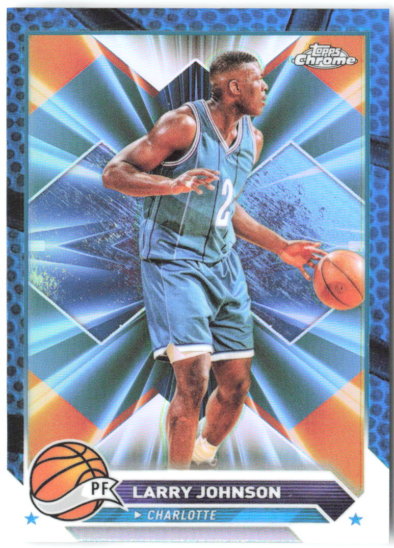 Larry Johnson Topps Chrome - Blue Basketball Refractors 32 2023-24 Hornets