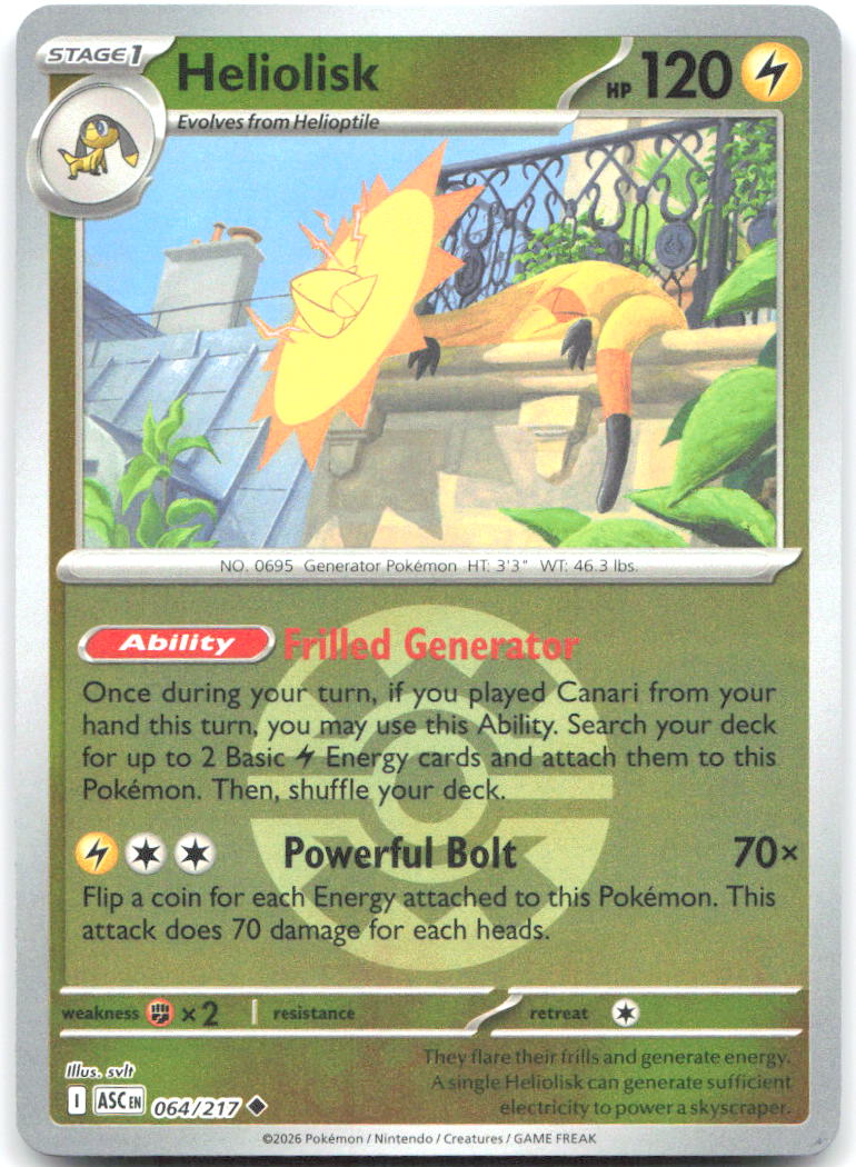 Heliolisk Quick Ball Reverse Holo Uncommon ME Ascended Heroes 064/217 NM svlt