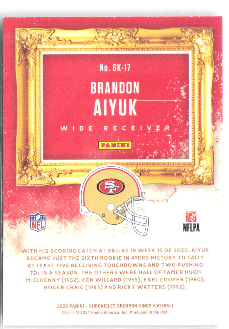 Brandon Aiyuk Chronicles - Gridiron Kings Pink GK-17 2020 San Francisco 49ers