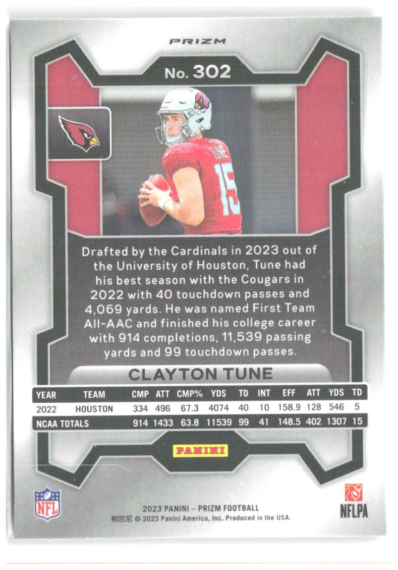 Clayton Tune Panini Prizm - Disco 302 2023 Arizona Cardinals