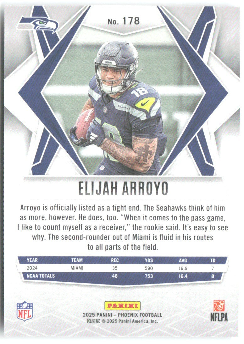 Elijah Arroyo Panini Phoenix 178 2025 Seattle Seahawks RC